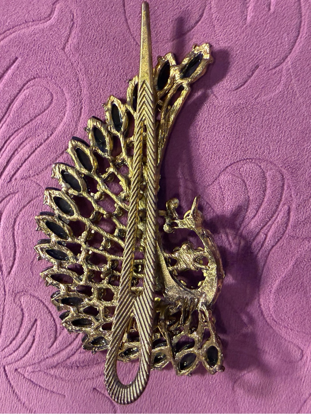Gold Peacock Hair Stick Pin - Elegant Women’s Accessory